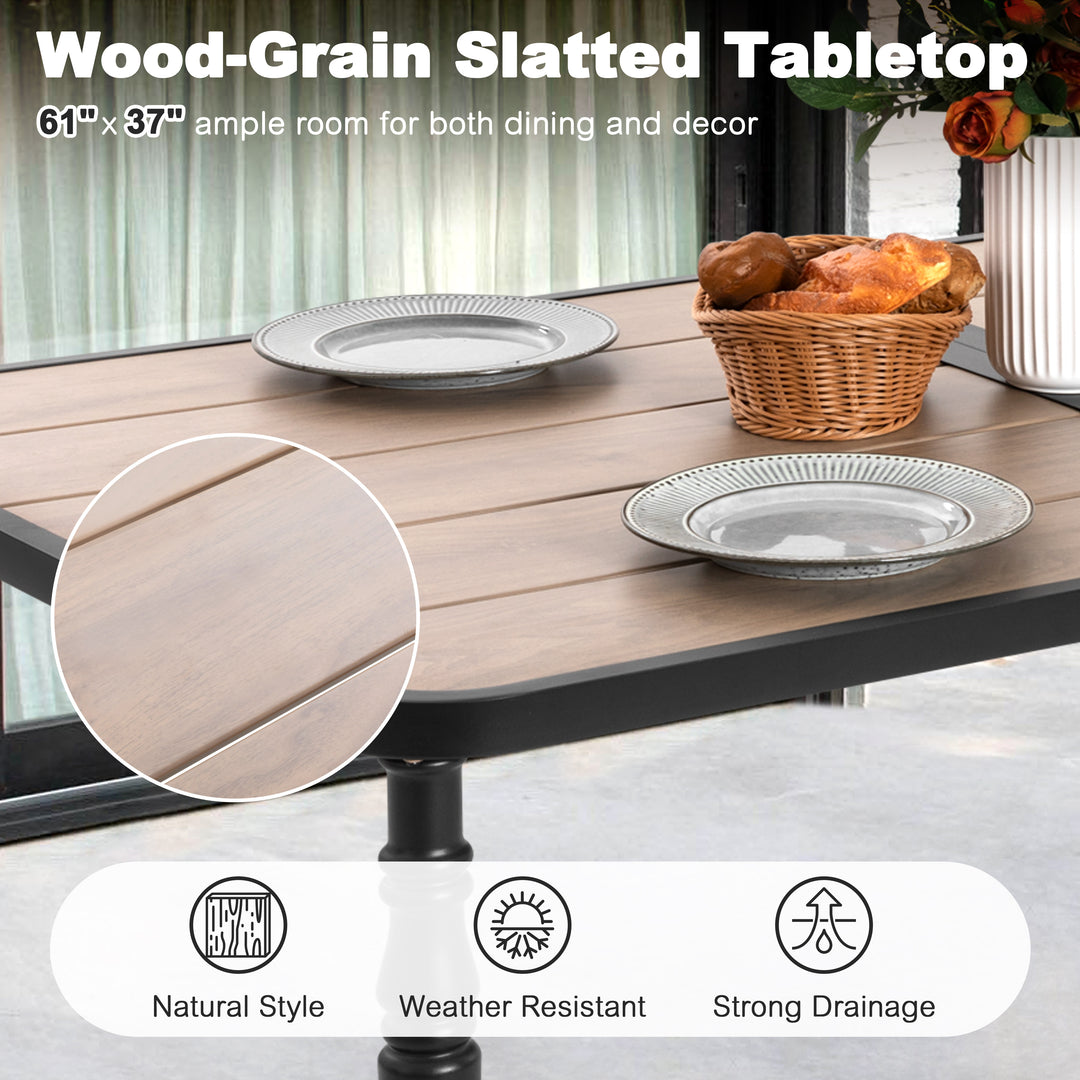 7-Piece Outdoor Dining Set with 6 Chairs and Rectangle Table