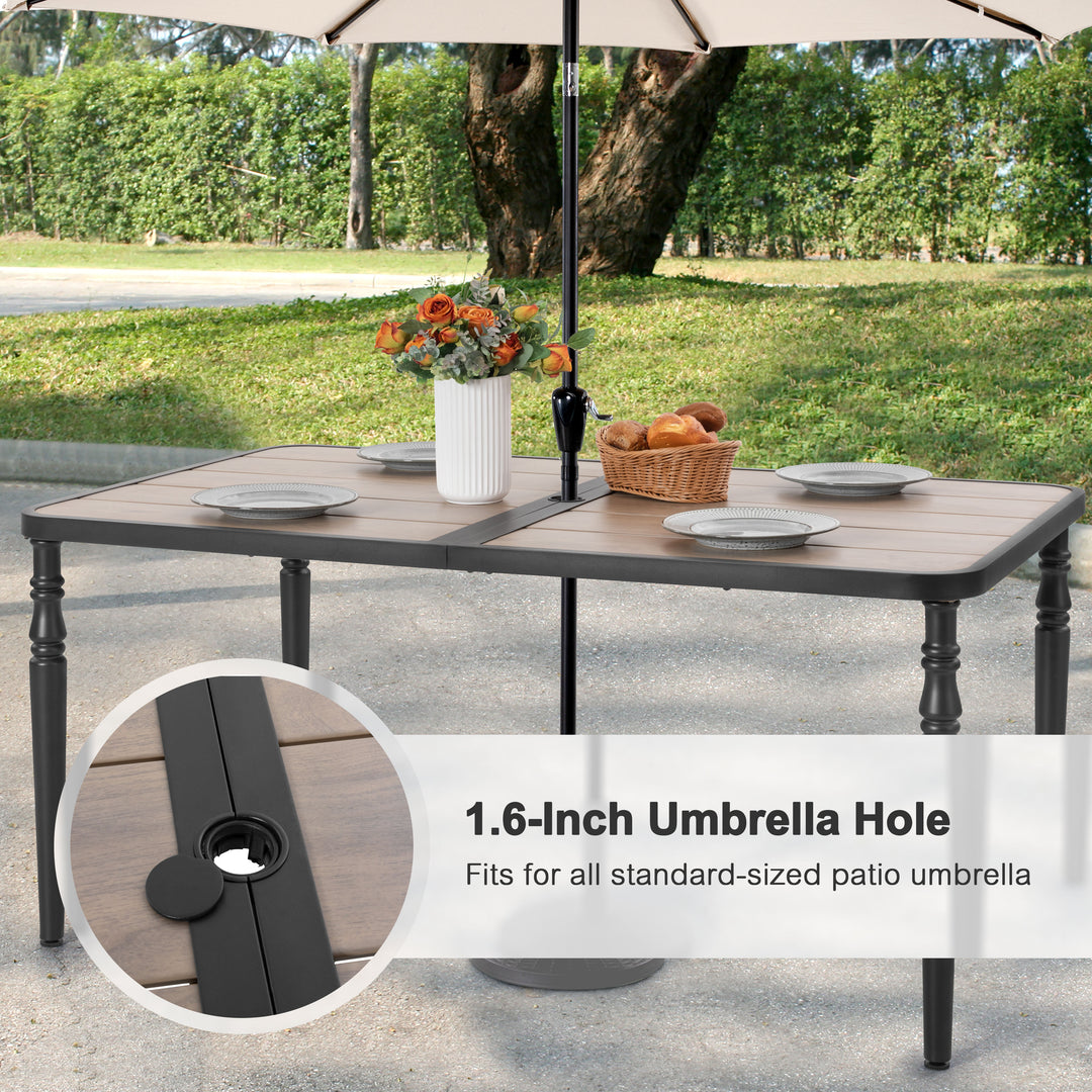 7-Piece Outdoor Dining Set with 6 Chairs and Rectangle Table