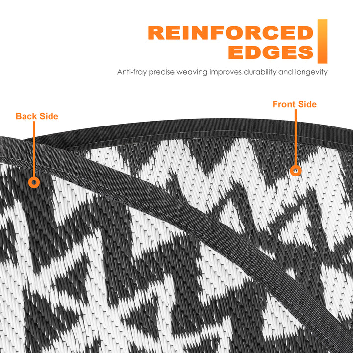 Outdoor 5' Round Foldable Reversible Rug
