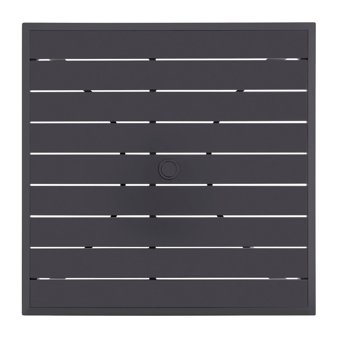 Patio 36 in. Aluminum Dining Table for 4, 1.97?¡¥?¡¥ Umbrella Hole, Black