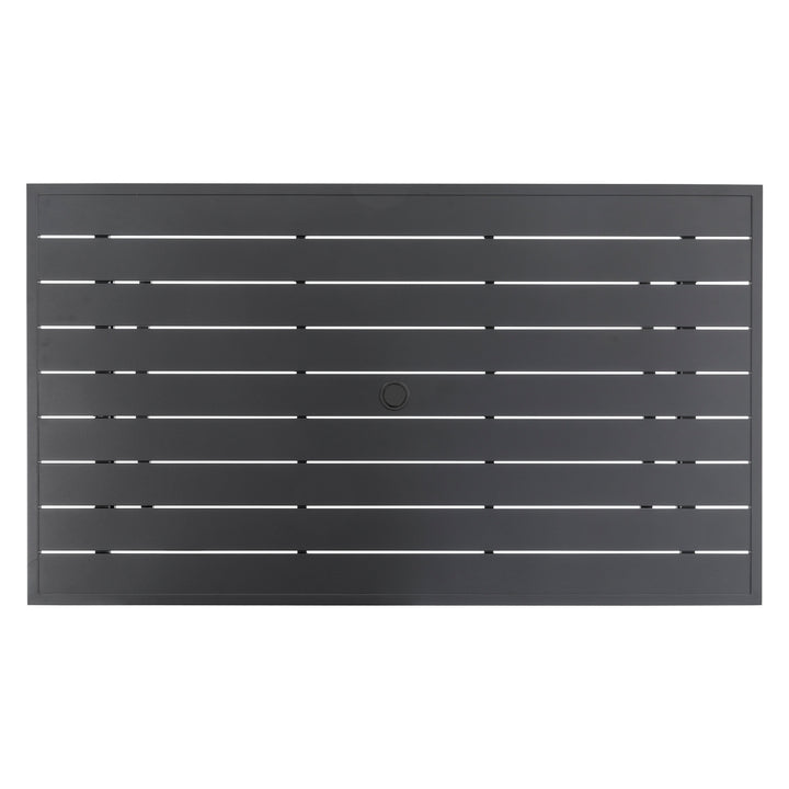 Outdoor Aluminum Dining Table with 1.97?¡¥?¡¥ Umbrella Hole, Black