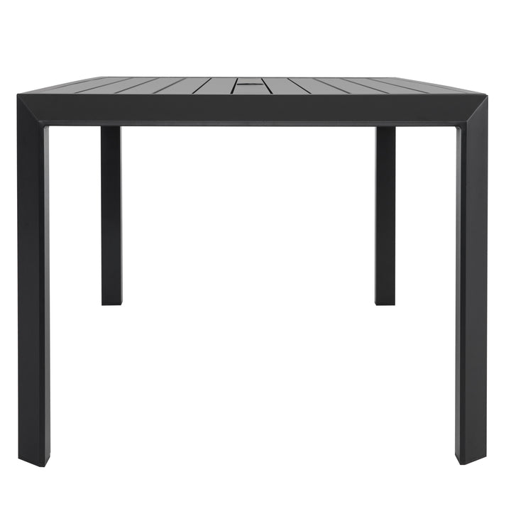 Outdoor Aluminum Dining Table with 2.4" Umbrella Hole, Black