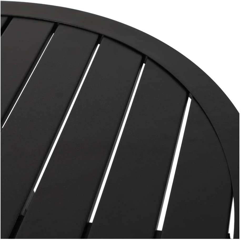 Outdoor 29 Inch Round Bistro Table with Powder-coated Iron Frame