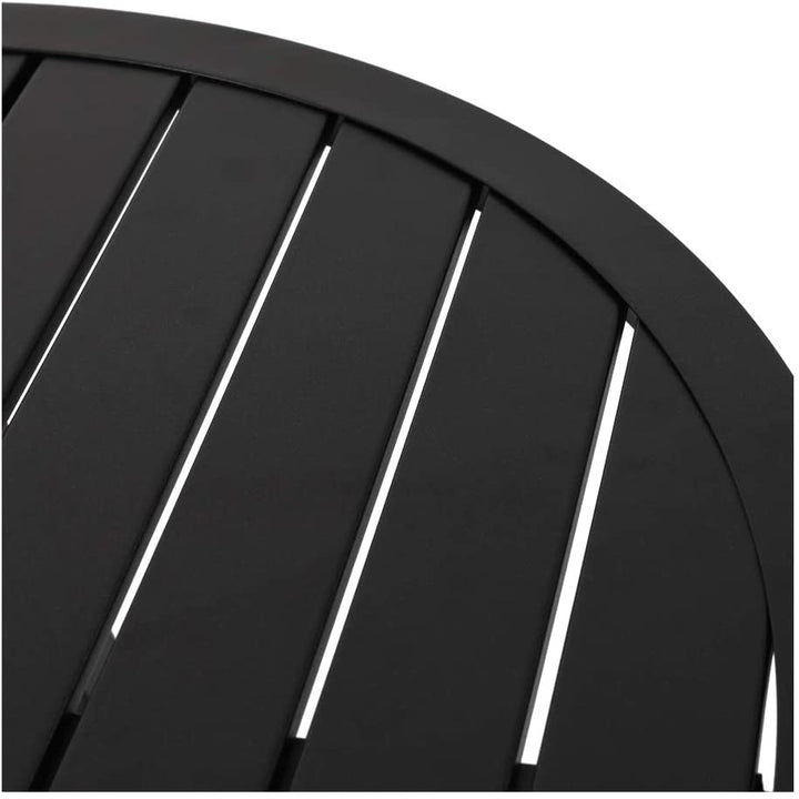 Outdoor 29 Inch Round Bistro Table with Powder-coated Iron Frame