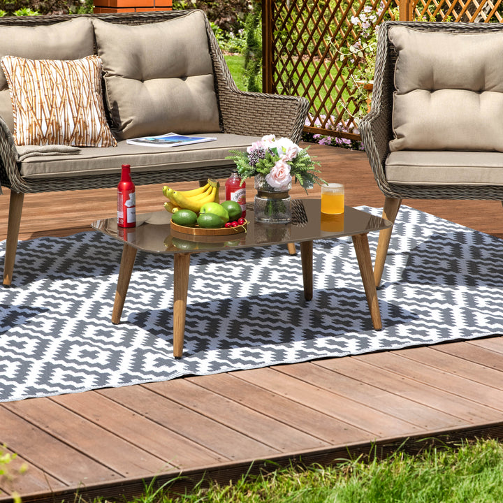 Outdoor Reversible Mats Rectangle Area Rugs, Plastic Straw Rug, Large Floor Mat and Rug for Outdoors, RV, Patio, Backyard, Deck, Picnic, Beach, Trailer, Camping