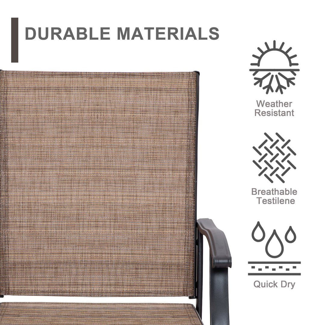 Outdoor 3-Piece Bistro Set, Textilene Fabric, Powder-coated Steel Frame
