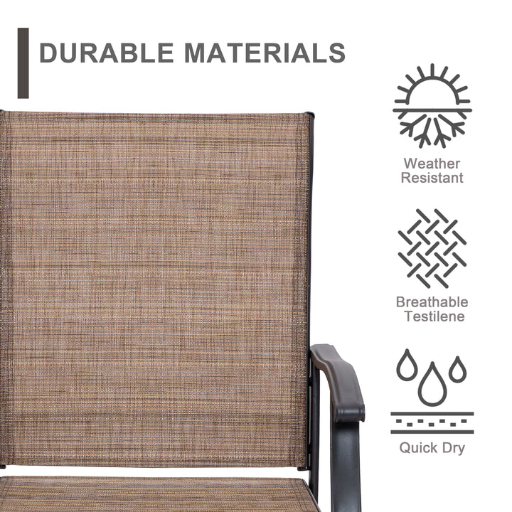 Outdoor 3-Piece Bistro Set, Textilene Fabric, Powder-coated Steel Frame