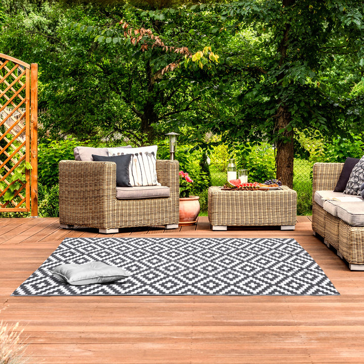 Outdoor Reversible Mats Rectangle Area Rugs, Plastic Straw Rug, Large Floor Mat and Rug for Outdoors, RV, Patio, Backyard, Deck, Picnic, Beach, Trailer, Camping