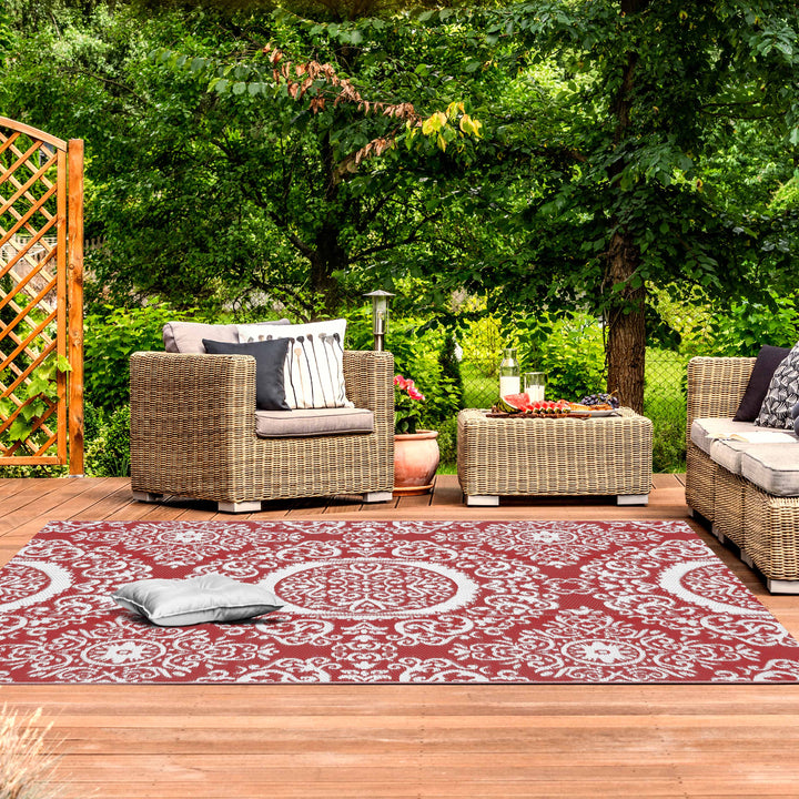 Outdoor Rug, Plastic Straw Foldable Area Rug Indoor Outdoor Carpet for Patio Decor Balcony Camping Picnic RV