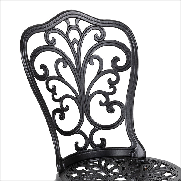 Outdoor 3-Piece Cast Aluminum Patio Set with 1.97" Umbrella Hole