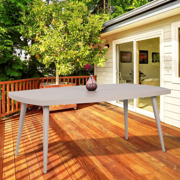 66 Inch Aluminum Dining Table with Umbrella Hole