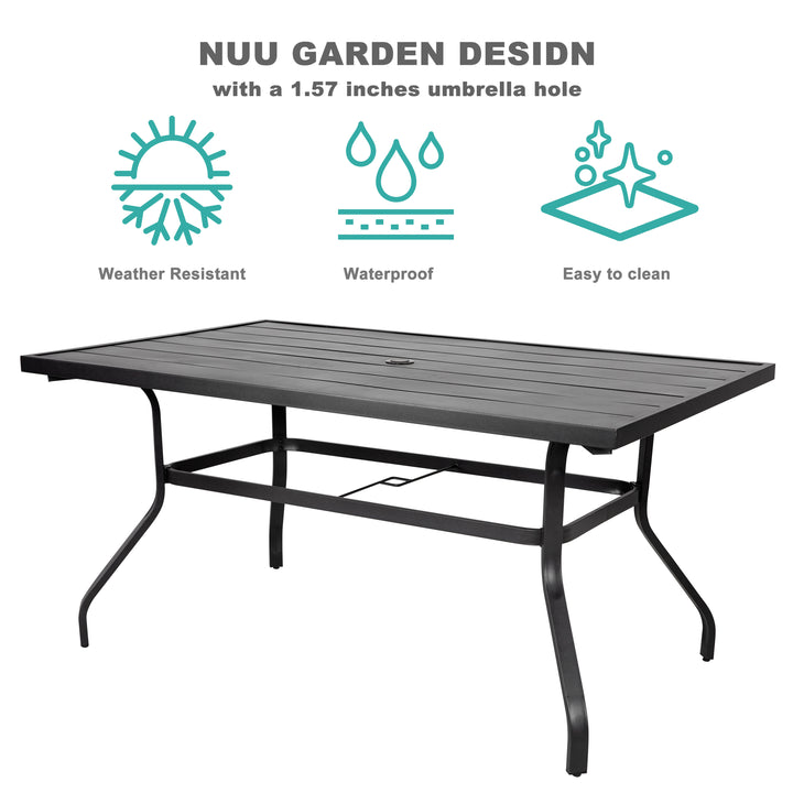 Outdoor 7-Piece Dining Set, Textilene Fabric, Powder-coated Iron Frame