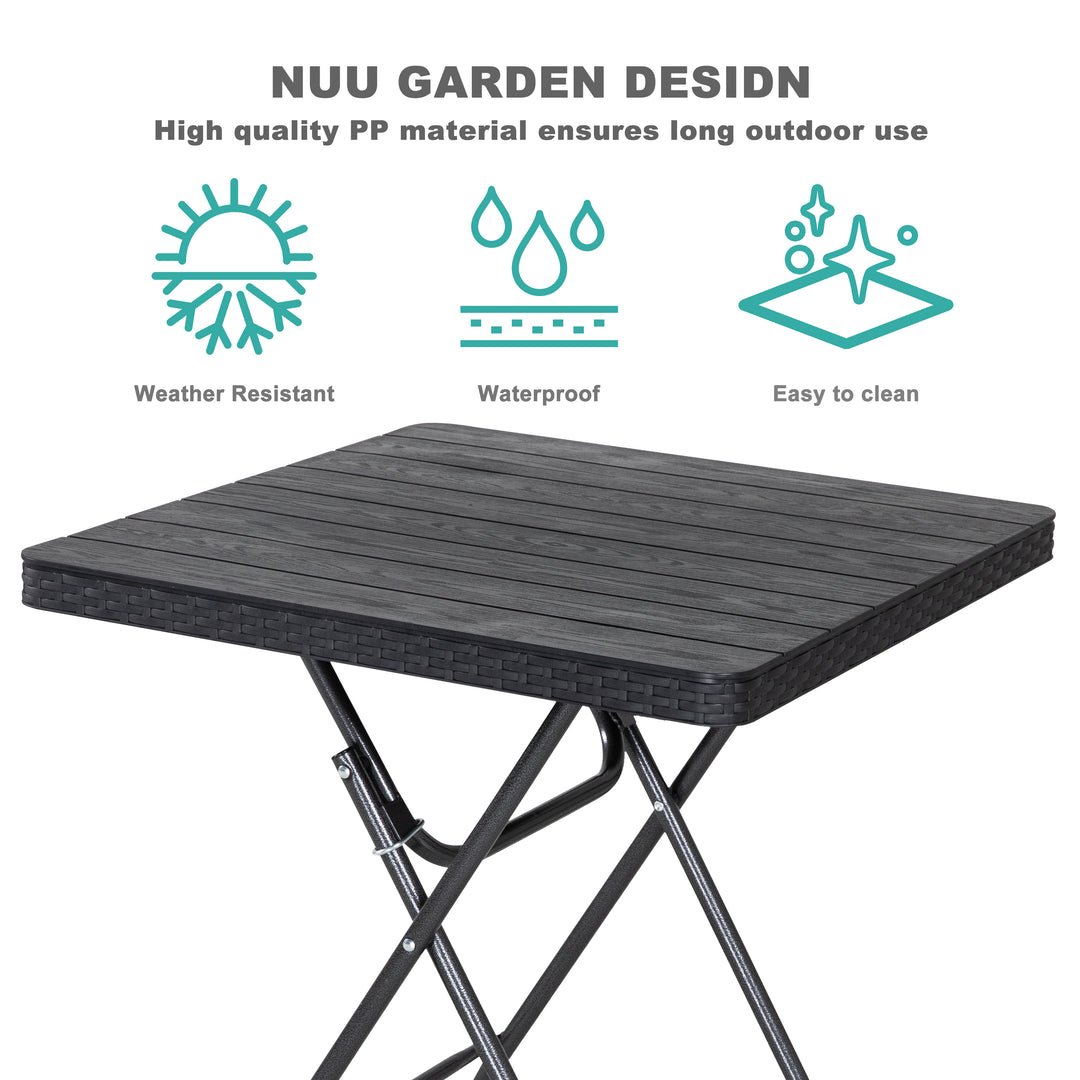 3 Pieces Patio Set of Foldable Patio Table and Chairs, Patio Premium Resin Patio Bistro Set, Folding Outdoor Patio Furniture Sets