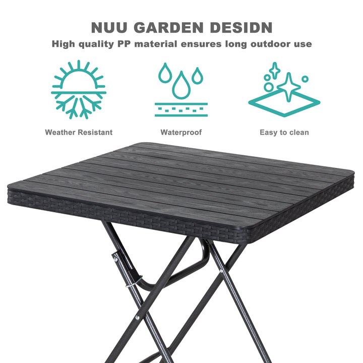 3 Pieces Patio Set of Foldable Patio Table and Chairs, Patio Premium Resin Patio Bistro Set, Folding Outdoor Patio Furniture Sets