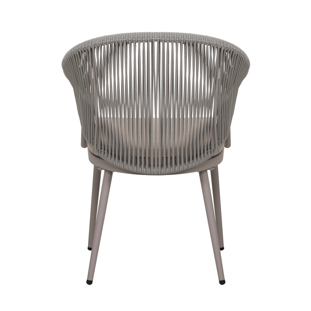 Outdoor Dining Chairs Set 2, 2 Piece Bistro Dining Chairs, Rope Single Chair Set of 2 with Cushions