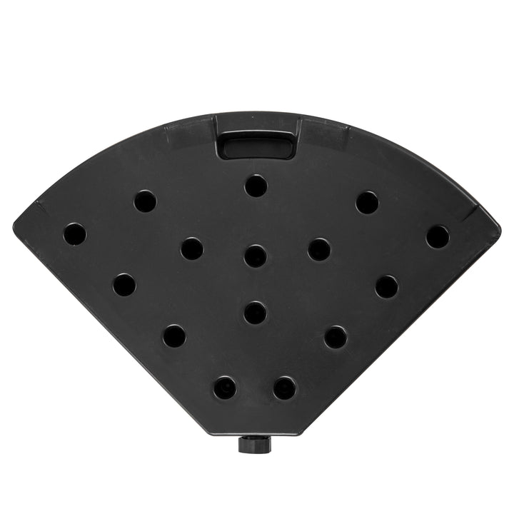 Outdoor 4-Piece 52L Fan-shaped Patio Umbrella Base, HDPE Plastic, Black