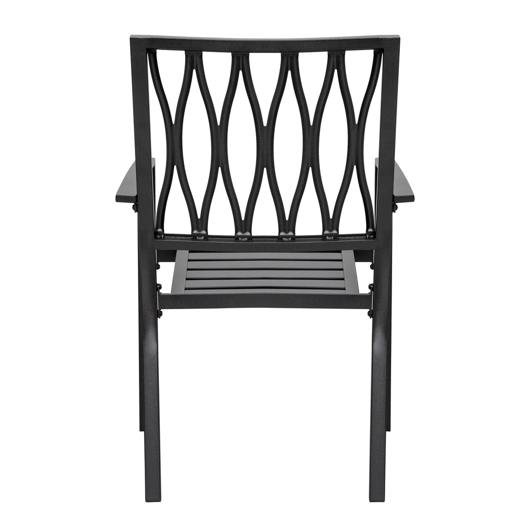 Outdoor Patio Chair Set, Iron Finish, Black