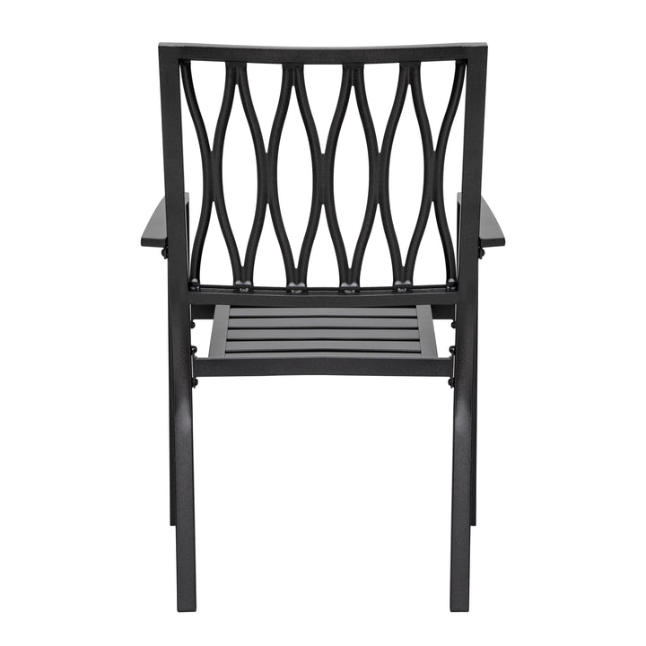 Outdoor Patio Chair Set, Iron Finish, Black