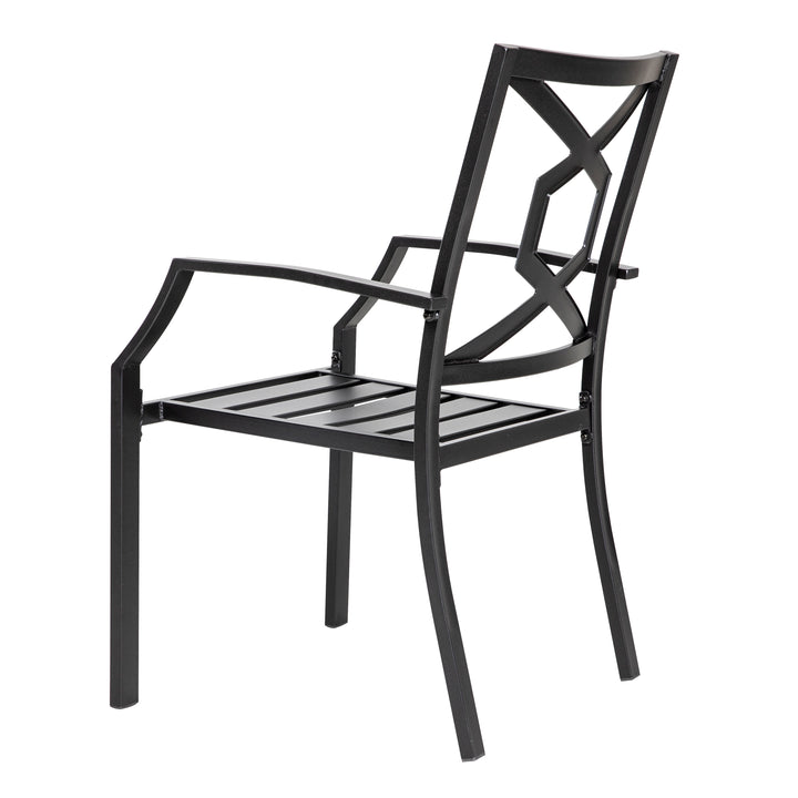Outdoor Patio Chair Set, Weather-Resistant Iron Frame, Powder-coated Finish for Indoor and Outdoor Space, Patio, Deck, Garden, Backyard, Balcony, Black