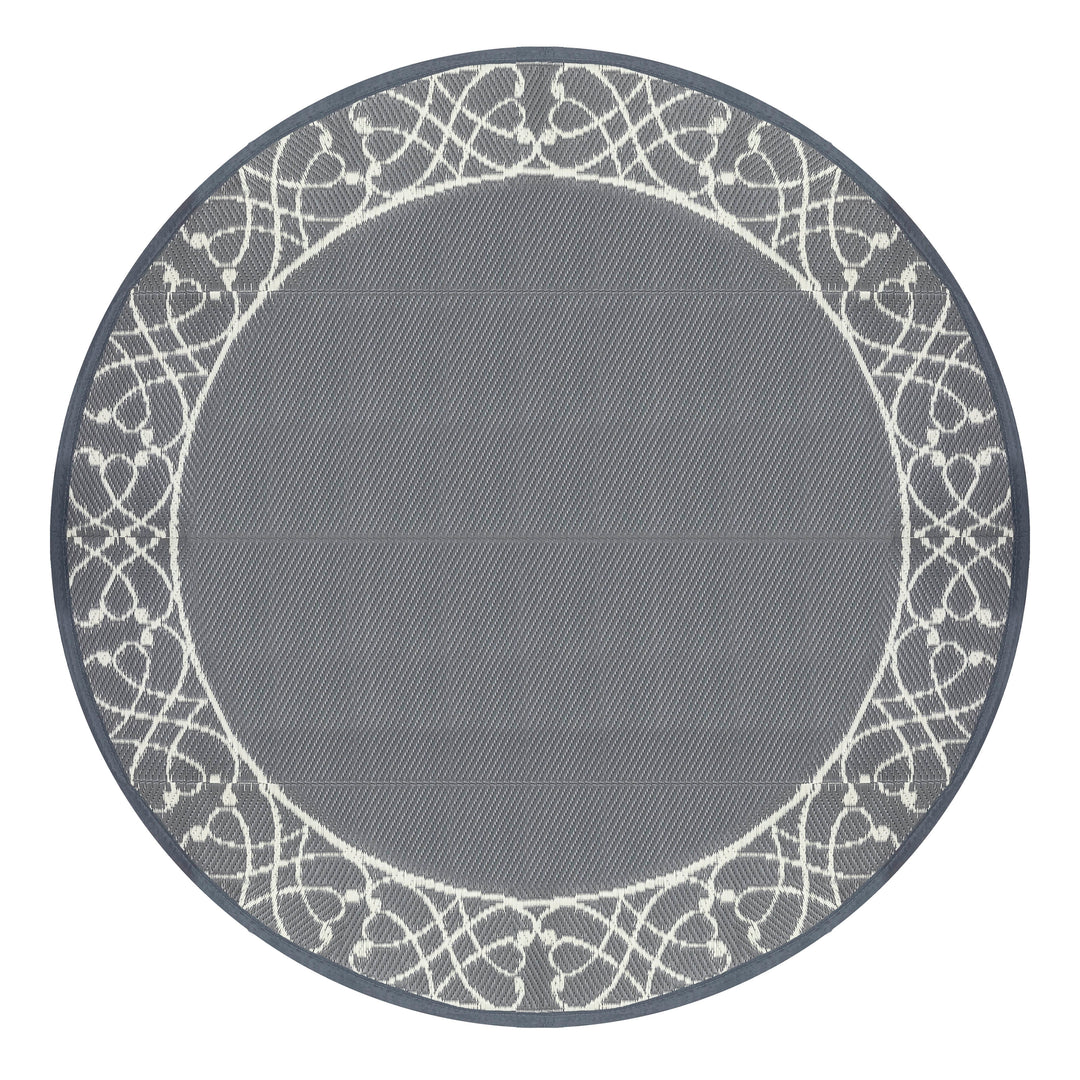 Outdoor Reversible Rug, 5' x 5' Plastic Straw Rug Mat for Decoration and Clearance Indoors & Outdoors, Patio, Deck, Garden, Backyard, Balcony, Beach, Picnic, Camping, RV