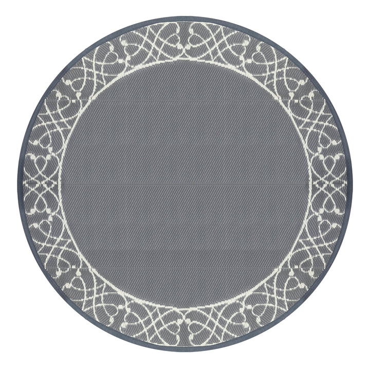 Outdoor Reversible Rug, 5' x 5' Plastic Straw Rug Mat for Decoration and Clearance Indoors & Outdoors, Patio, Deck, Garden, Backyard, Balcony, Beach, Picnic, Camping, RV
