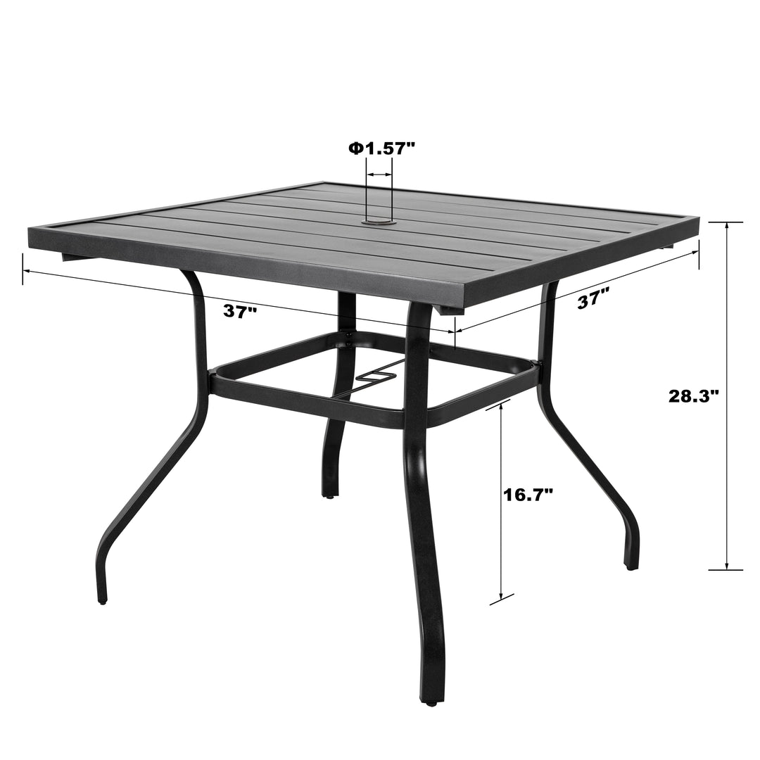 Outdoor 5-Piece Dining Set, Textilene Fabric, Powder-coated Iron Frame