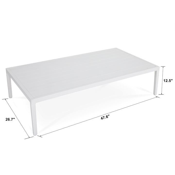 4 Pieces Outdoor Conversation Set Aluminum Sofa Set with Blue Removeble Cushion