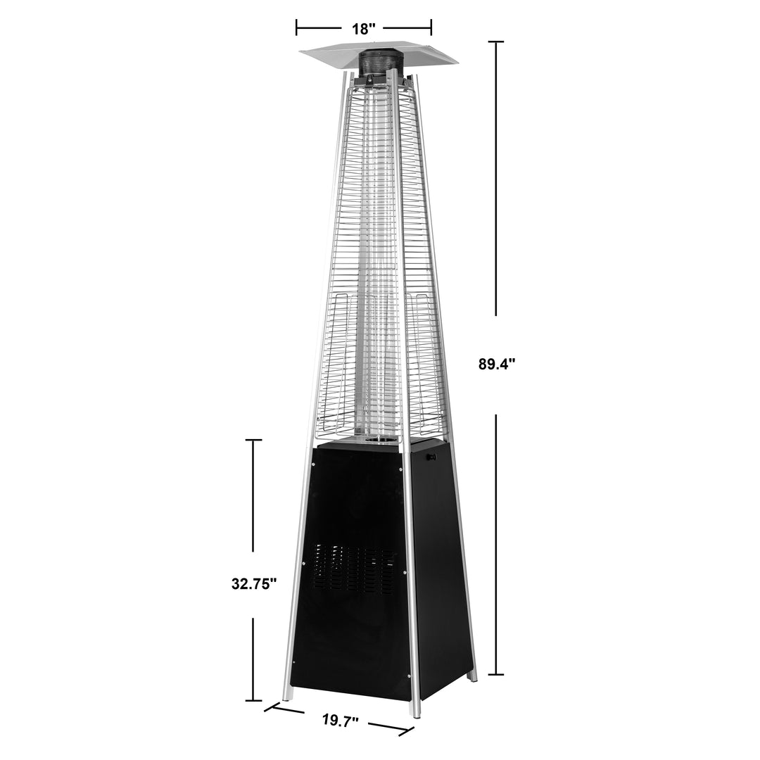 Outdoor 48,000 BTU Pyramid Propane Gas Patio Heater with Wheels