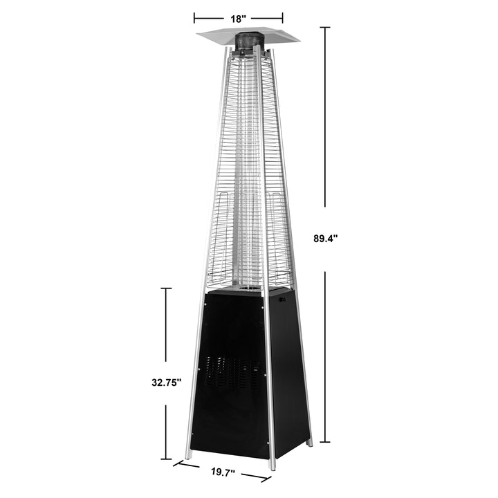 Outdoor 48,000 BTU Pyramid Propane Gas Patio Heater with Wheels