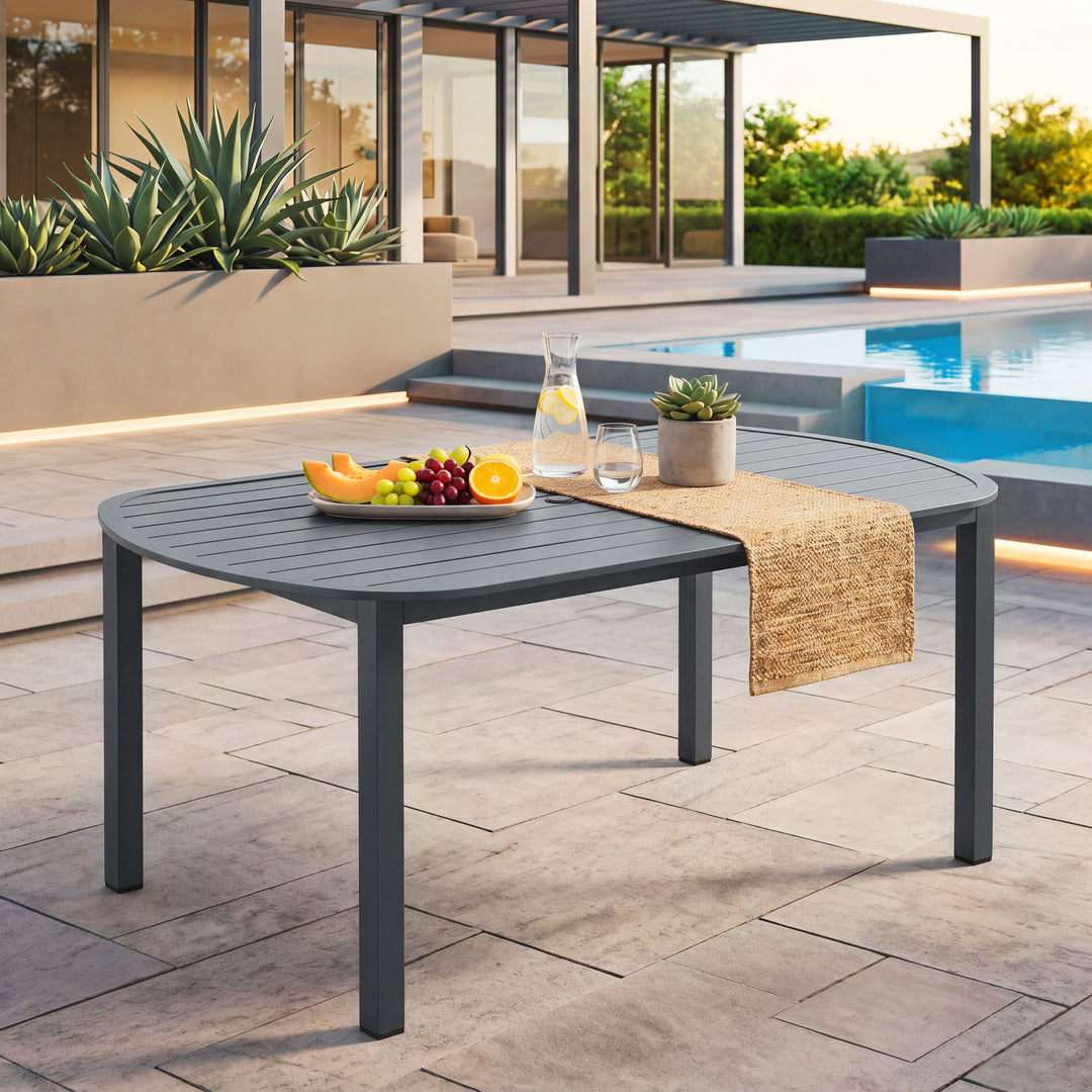 Patio Time Outdoor 63 Inch Aluminum Dining Table