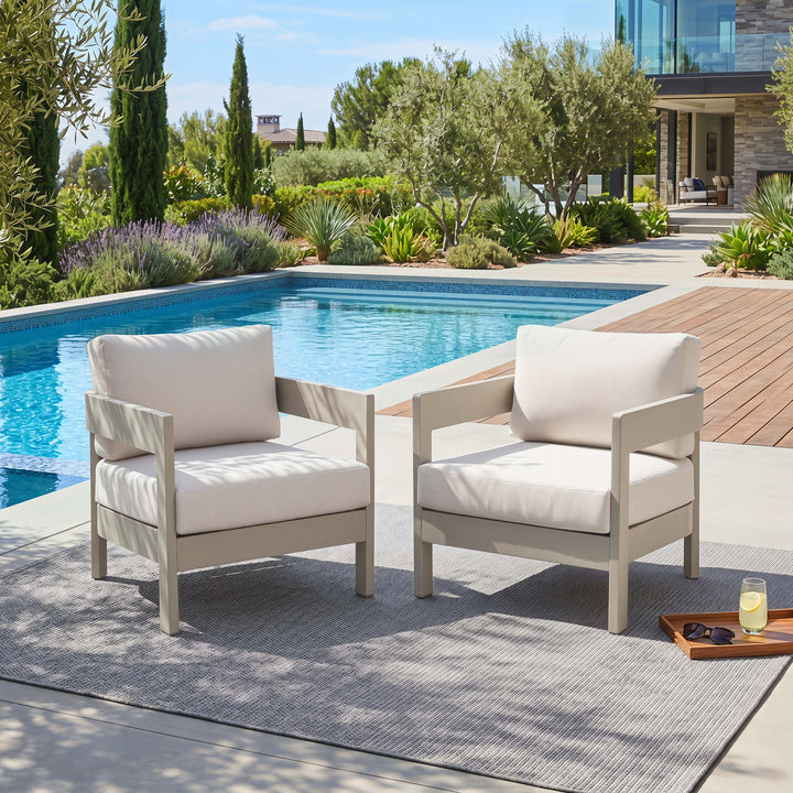 Patio Time Outdoor Aluminum Patio Chair Set of 2