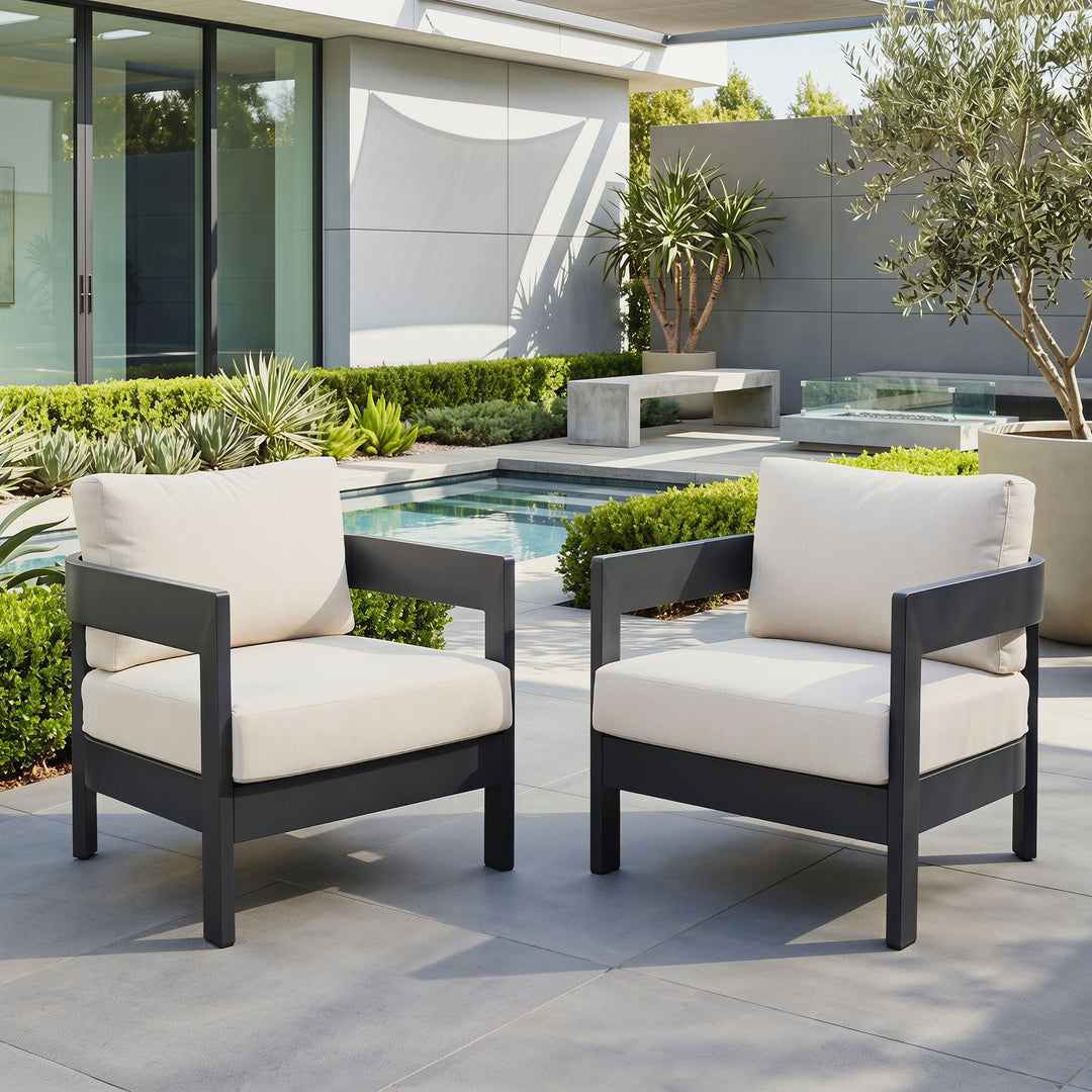 Patio Time Outdoor Aluminum Patio Chair Set of 2