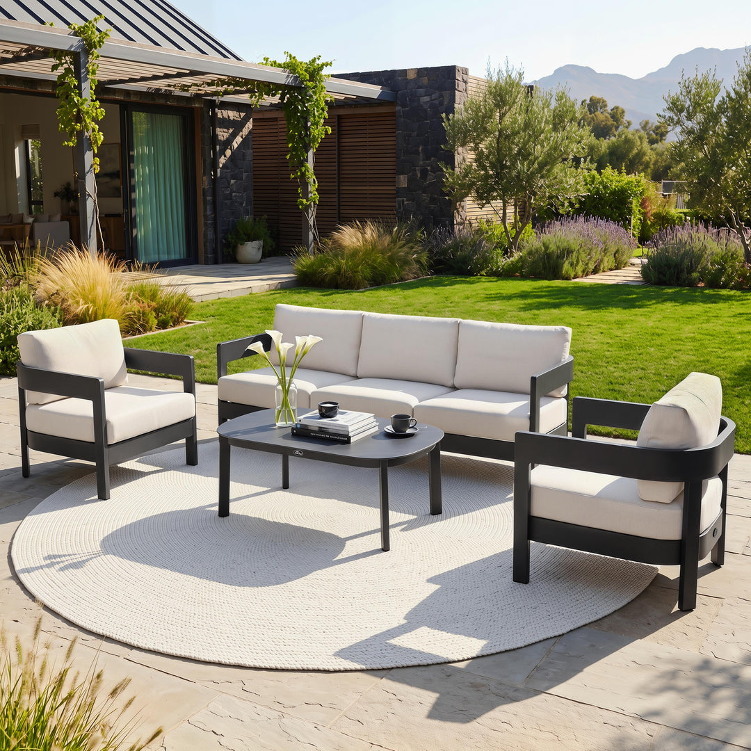 Patio Time 4-Piece Aluminum Outdoor Conversation Set
