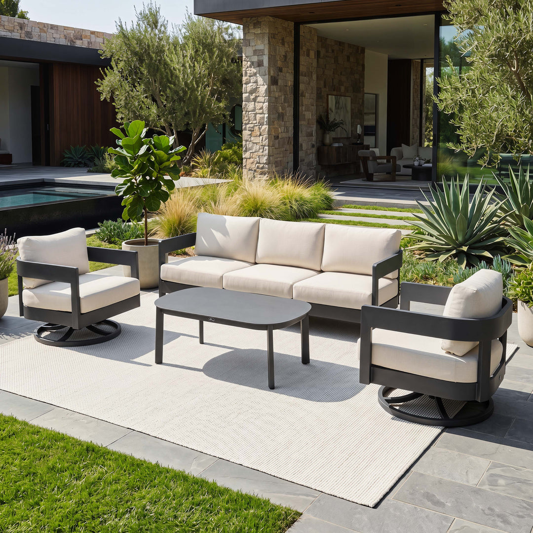 Patio Time 4-Piece Aluminum Outdoor Conversation Set