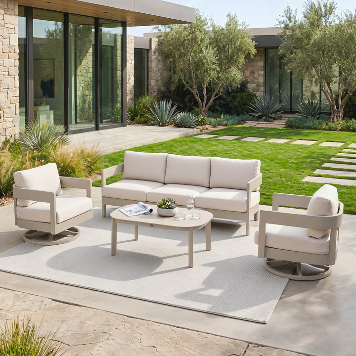Patio Time 4-Piece Aluminum Outdoor Conversation Set