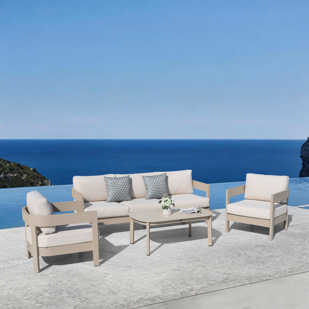 Patio Time 4-Piece Aluminum Outdoor Conversation Set
