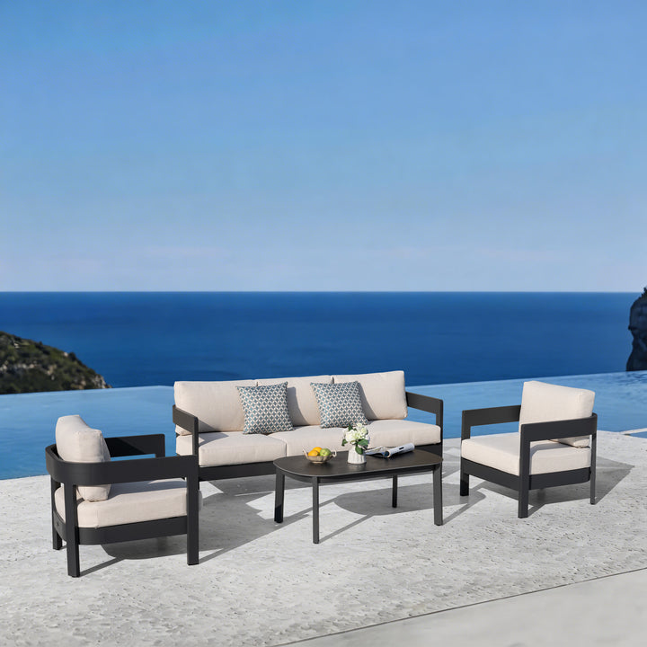 Patio Time 4-Piece Aluminum Outdoor Conversation Set