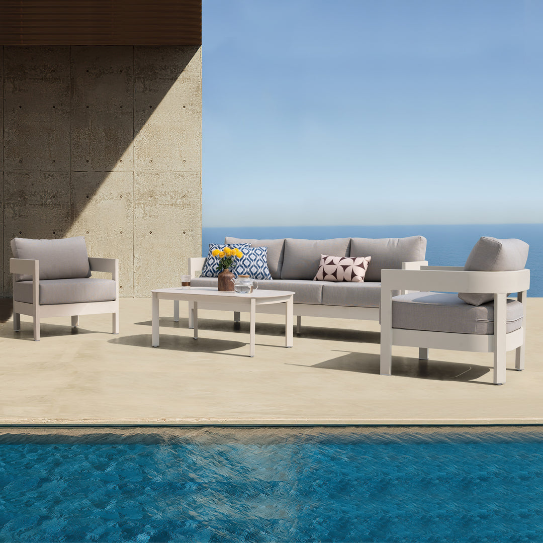 Patio Time 4-Piece Aluminum Outdoor Conversation Set