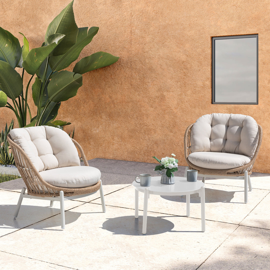 Patio Time 3-Piece Aluminum Patio Balcony Set with 19.7¡± Round Table for 2