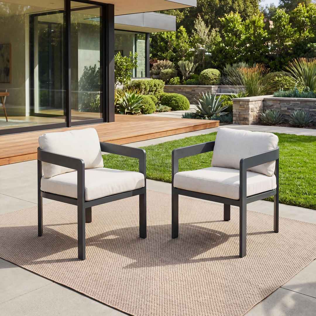 Patio Time Outdoor Aluminum Dining Chair Set of 2