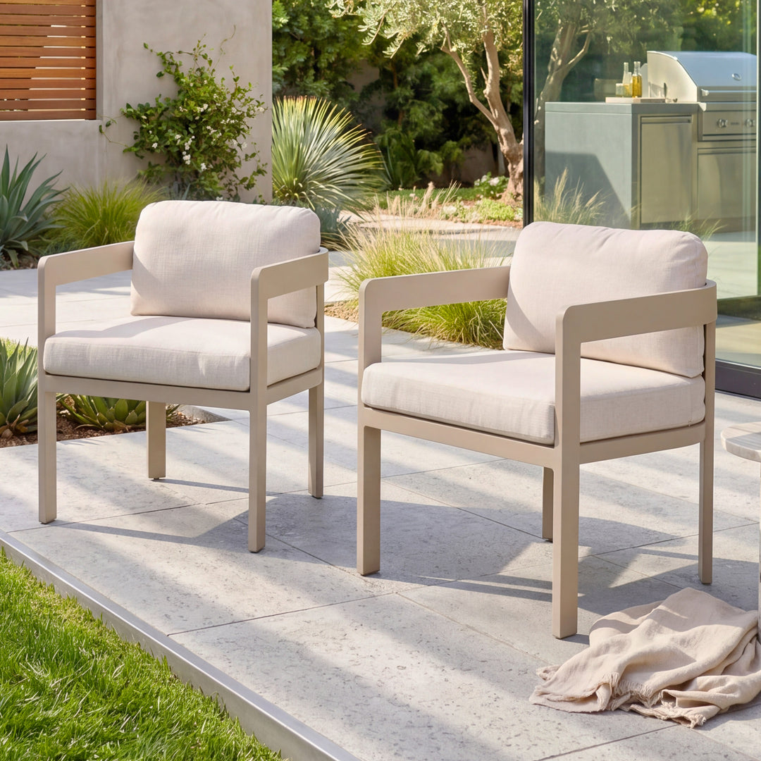 Patio Time Outdoor Aluminum Dining Chair Set of 2