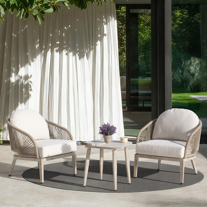Patio Time 3-Piece Aluminum Patio Balcony Set with 20’’ Square Table for 2