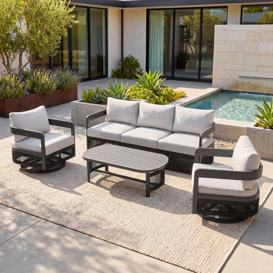 Patio Time 4-Piece Aluminum Outdoor Conversation Set