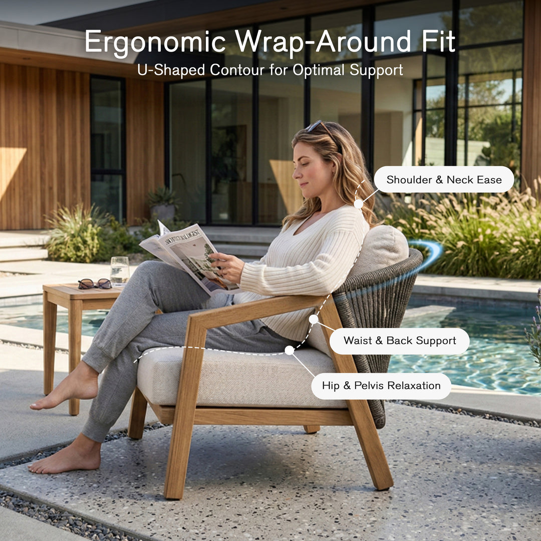 Patio Time 4-Piece Wood-Grain Aluminum & Wicker Conversation Furniture Set