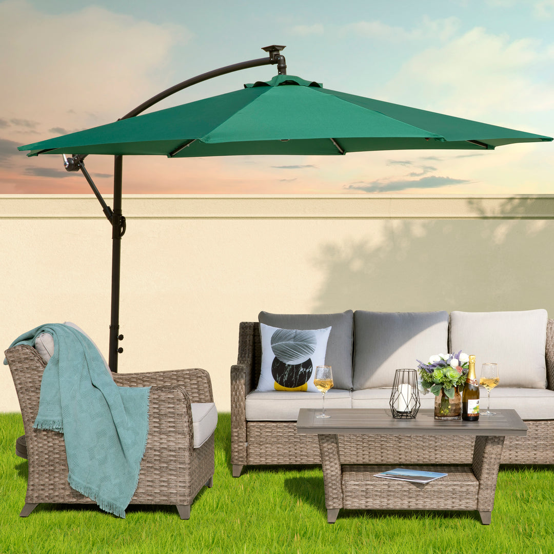 Nuu Garden 10' Umbrella with LED Lights UU02 | LED, aluminum, weather resistant Nuu Garden 10' Umbrella with LED Lights UU02 | LED, aluminum, weather resistant