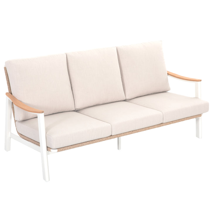 Patio Time 4-Piece Aluminum and Wicker Patio Conversation Set with Cushions
