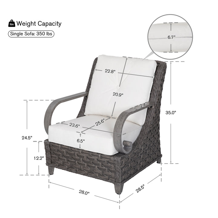 Patio Time Aluminum and Wicker Patio Chairs with Cushions Set of 2