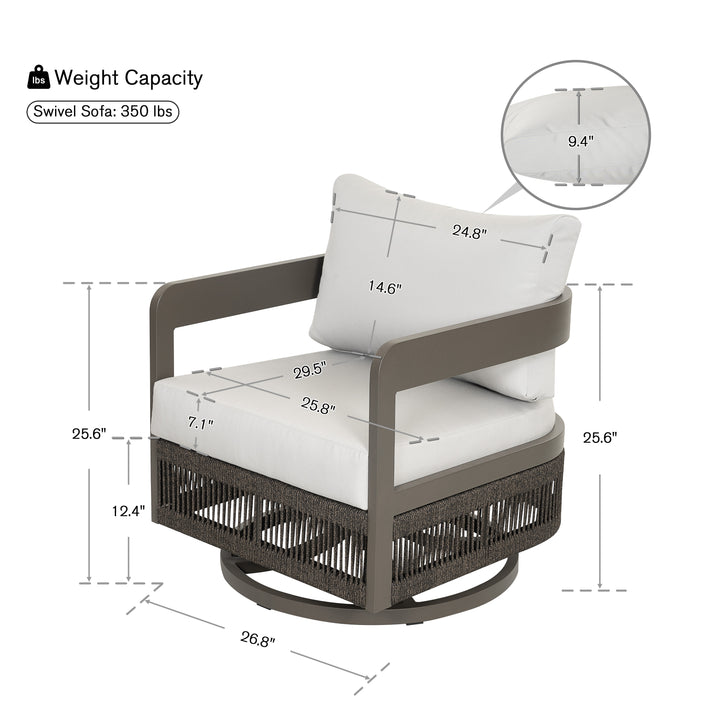 Patio Time Aluminum Swivel Patio Chair Set of 2