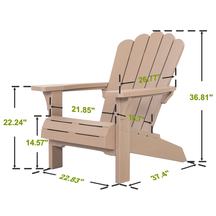 Folding Adirondack Chair, Plastic Fire Pit Chairs, Patio Chair Weather Resistant, Outdoor Chair, Lawn Chair with Widened Armrests