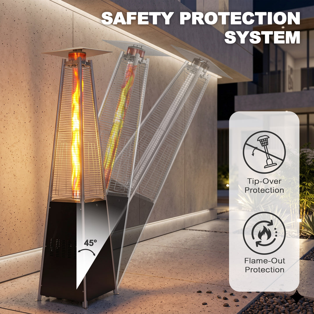 Outdoor 48,000 BTU Pyramid Propane Patio Heater with Wheels, ETL Certified